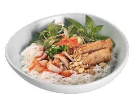 DRY VERMICELLI WITH GRLLED PORK & SPRING ROLLS / Bun Thi Nuong